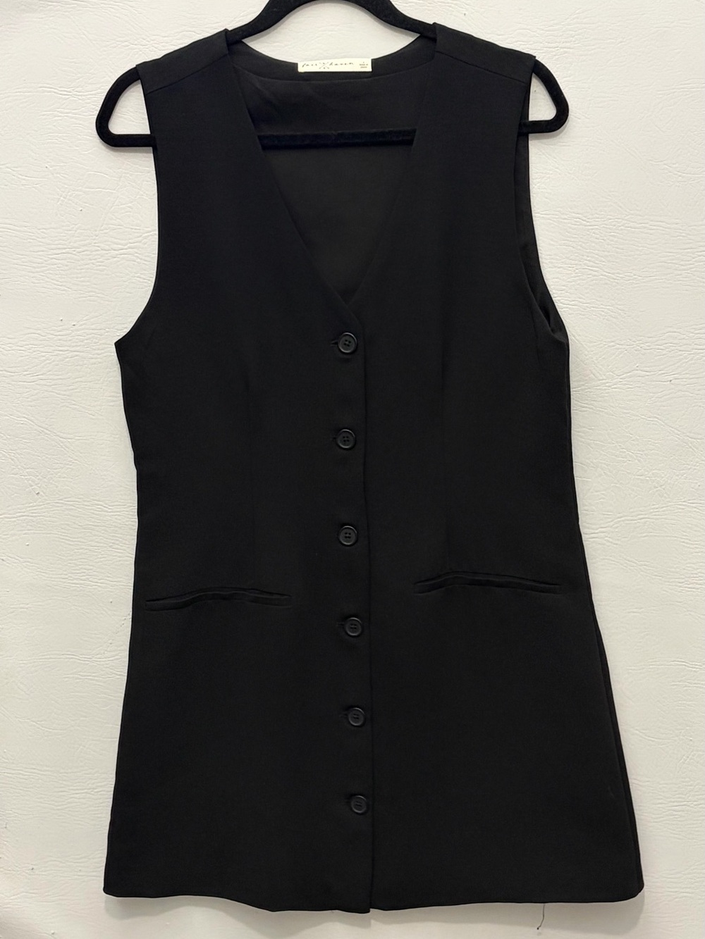 Fair Haven Black Vest Button Down Dress Large